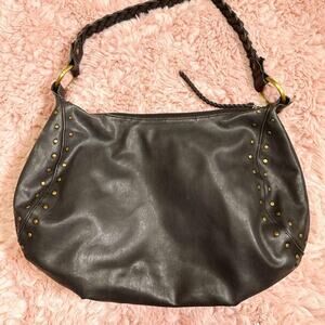 Insane Bueno black shoulder bag with gold studs